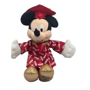 Disney Parks Mickey Mouse Class of 2009 Graduation Plush 9” Stuffed Animal Toy